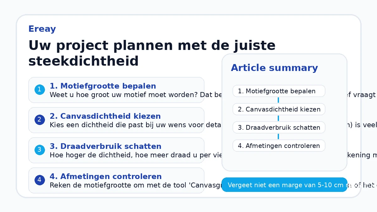 Uw project plannen met de juiste steekdichtheid