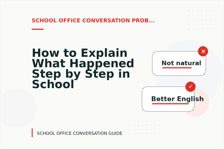 How to Explain What Happened Step by Step in School Office Conversation English How to Explain What Happened Step by Step in School Office Conversation English