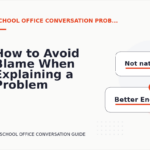 How to Avoid Blame When Explaining a Problem in School Office Conversation English