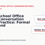 School Office Conversation Practice: Formal and Friendly Versions