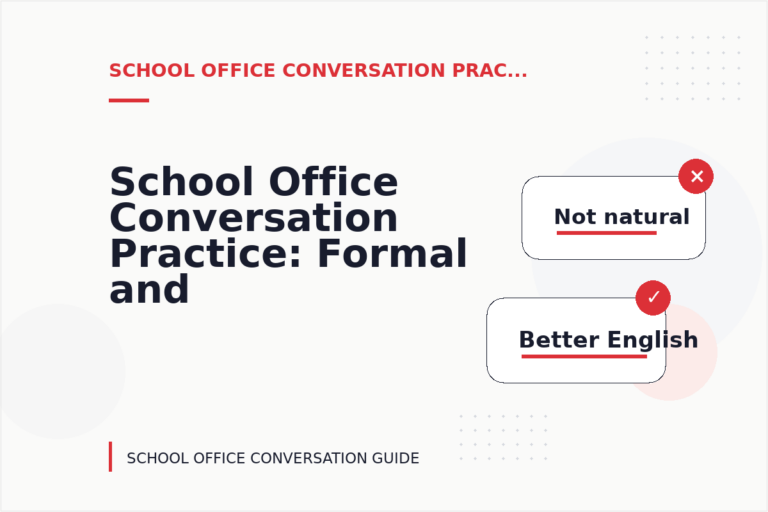School Office Conversation Practice: Formal and Friendly Versions School Office Conversation Practice: Formal and Friendly Versions